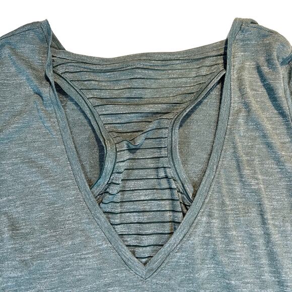 RBX Long Sleeve Racerback Workout Shirt Heathered Green Woman's Medium - Picture 3 of 11